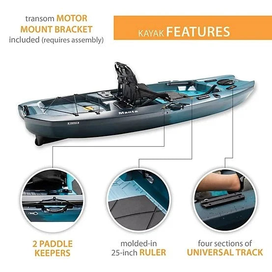 d3-7-1.jpg Aurora Fusion Lifetime Manta 10 ft. Sit-On-Top Angler Kayaks