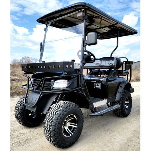 eMACHINE-BLACK_a_58650ade-0b81-4c33-aee0-e38844696ff6.jpg Brand New 48v Electric Golf Cart Lifted & Loaded eMACHINE 2023 – Black