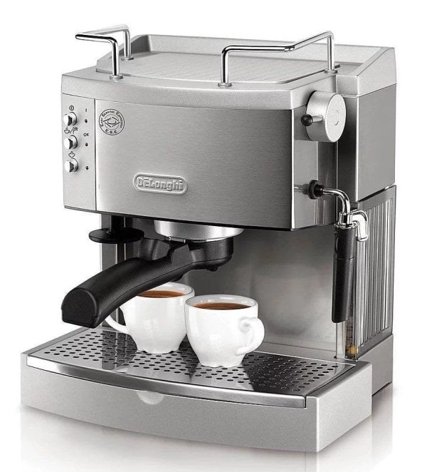 img-1298.jpg De’Longhi – Espresso Machine with 15 bars of pressure, Milk Frother and removable water tank – Stainless Steel