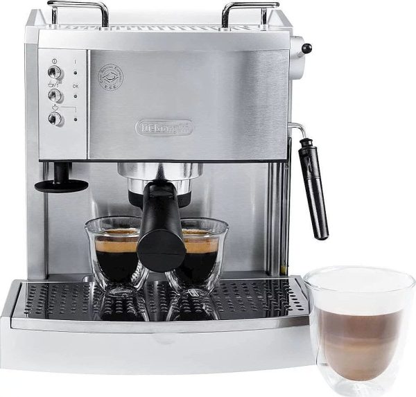 img-1300.jpg De’Longhi – Espresso Machine with 15 bars of pressure, Milk Frother and removable water tank – Stainless Steel