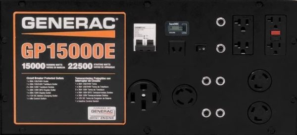 Generac 5734 GP15000E 15000-Watt Electric Start Portable Generator
