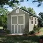 img-1716.jpg Installed Meridian 8 ft. x 10 ft. Wood Storage Shed with Autumn Brown Shingles