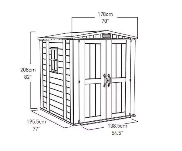 Keter factor 6×6 shed 1.78m x 1.95m