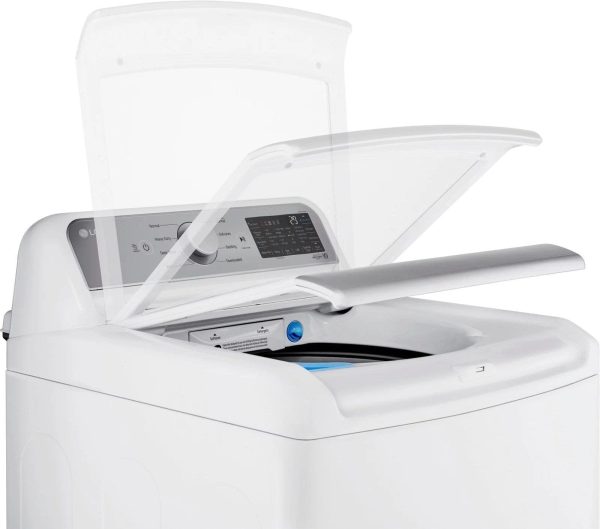 LG – 5.5 Cu. Ft. Smart Top Load Washer with TurboWash3D – White