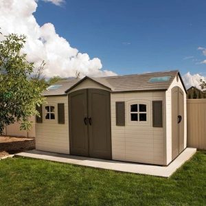 img-2223.jpg Lifetime 60079 Outdoor Storage Dual Entry Shed, 15 x 8 ft, Desert Sand (B00CTVQ6UG)