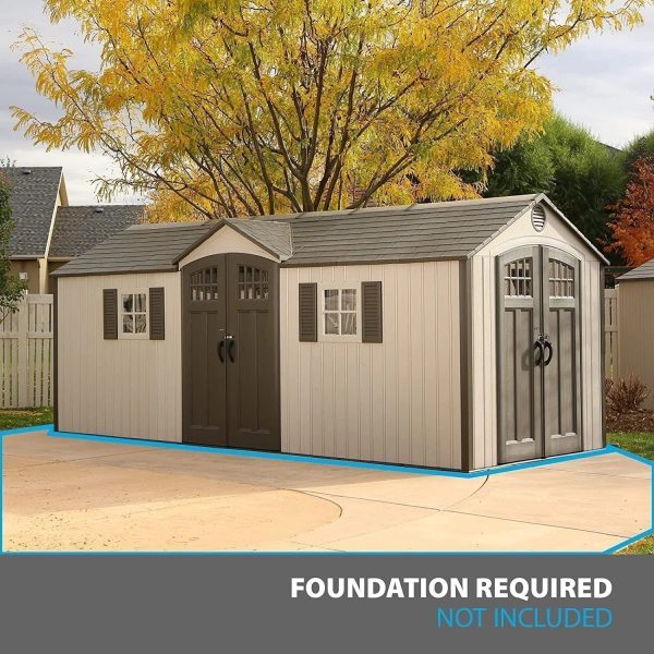 img-2224.jpg Lifetime 60127 20 x 8 Ft. Outdoor Storage Shed, Desert Sand