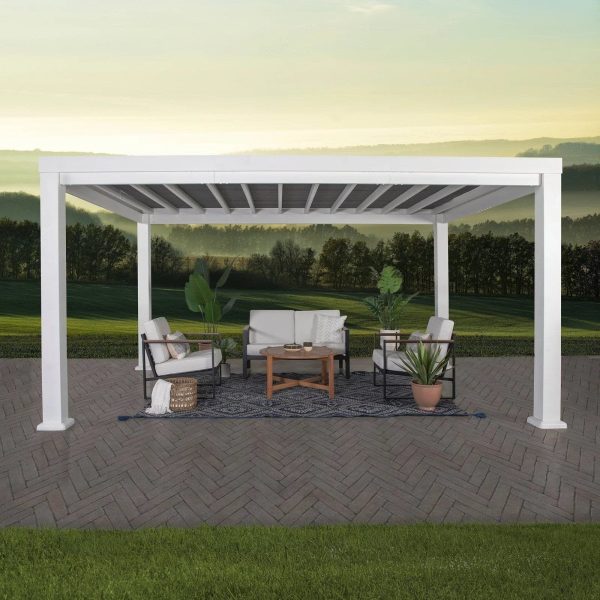 img-226.jpg 14×12 Windham Modern Steel Pergola With Sail Shade Soft Canopy