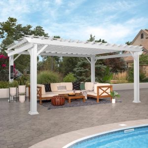 img-265.jpg 16×12 Hawthorne Traditional Steel Pergola With Sail Shade Soft Canopy