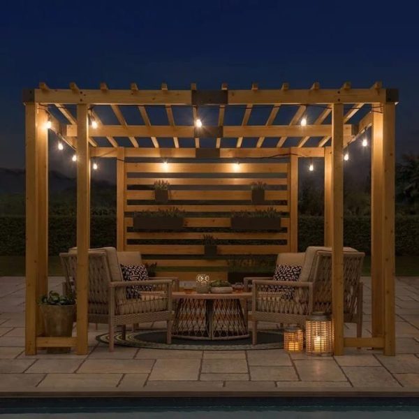 img-2823.jpg SummerCove 10.5 ft. x 10 ft. Cedar Wood Pergola with Adjustable Hanging Planters