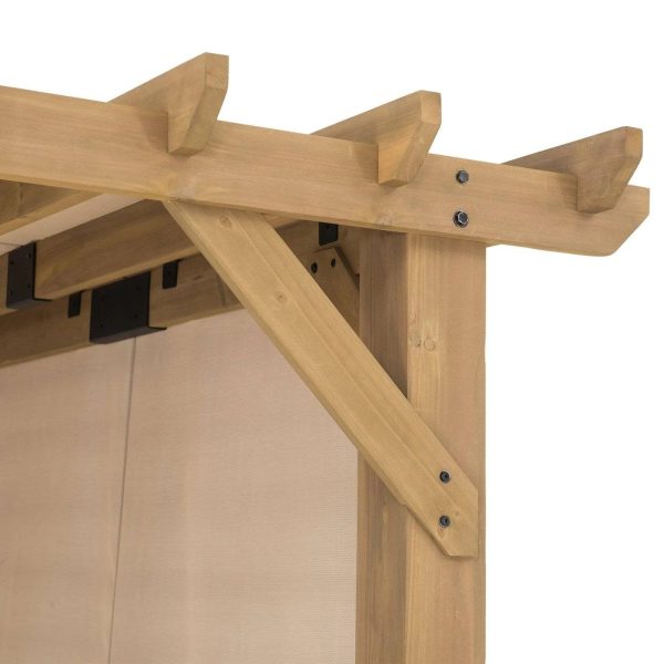 SummerCove 11 ft. x 10 ft. Tan Cedar Frame Wood Pergola with Adjustable Canopy