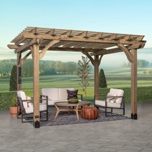 img-74.jpg 12×10 Fairhaven Pergola, Rustic Finish