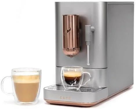 jhgfd1-2.jpg Café Affetto Automatic Espresso Machine + Milk Frother | Built-In & Adjustable Espresso Bean Grinders | One-Touch Brew in 90 Seconds | Steel Silver, 1.2 Liter, (C7CEBBS2RS3)