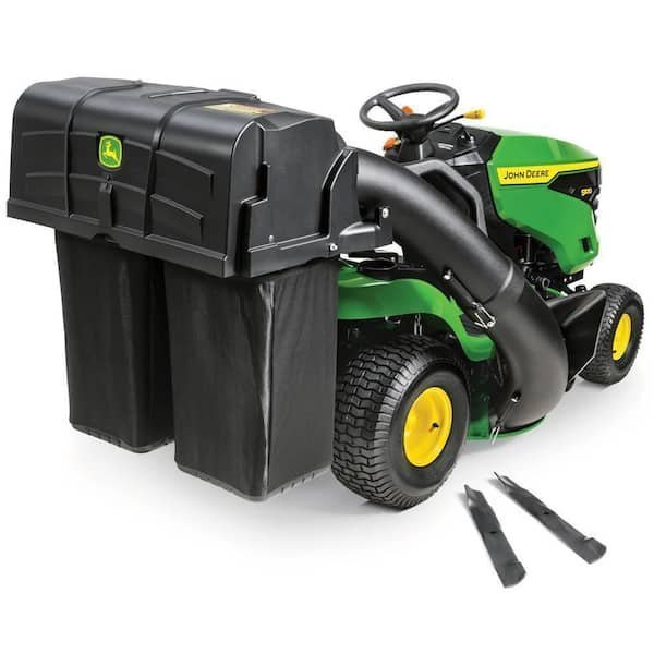 john-deere-lawn-mower-bags-buc10284-d4_600.jpg John Deere 42-inch Twin Bagger for 100 Series Tractors – Fast, Easy Attachment