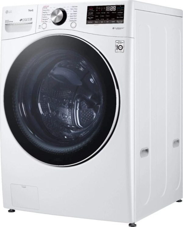 oiuoi.jpg LG – 5.0 Cu. Ft. High-Efficiency Stackable Smart Front Load Washer with Steam and Built-In Intelligence – White