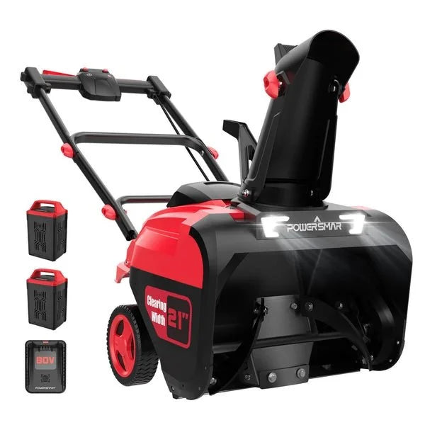 p1-25-1.jpg PowerSmart 80V 21″ Cordless Snow Blower with 2 Batteries and Chargers