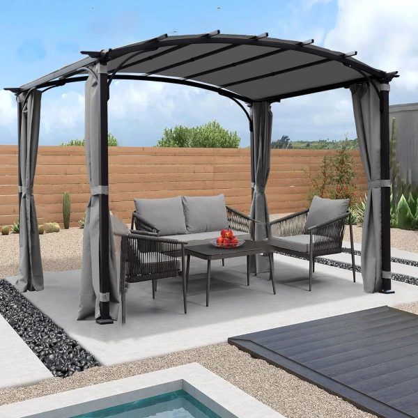 patio-pergola-9-x-11ft-arched-gazebo-with-waterproof-sun-shade-shelter-awning-steel-frame-grape-gazebo-for-garden-backyard-grey.jpg Elegant 9 x 11 ft Arched Patio Pergola Gazebo with Waterproof Sun Shade and Steel Frame