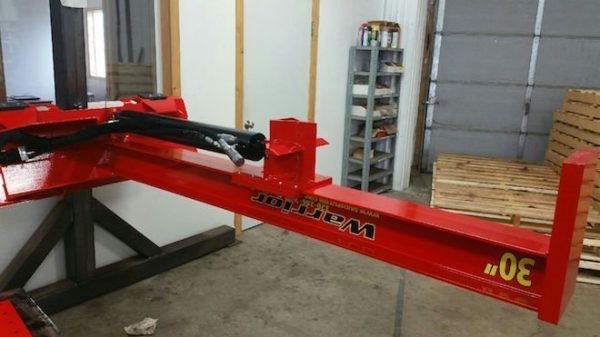 tm_warrior_in_shop.jpg TM Warrior Log Splitter Skid Steer Attachment (30” Stroke)