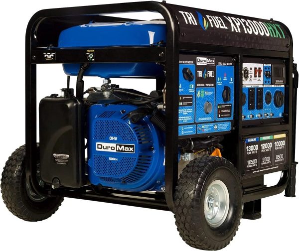 tss_63c9e0ca-4627-4730-9827-4a831a24fa90.jpg DuroMax 13000 Watt, Tri Fuel Portable Generator, w/ CO Alert