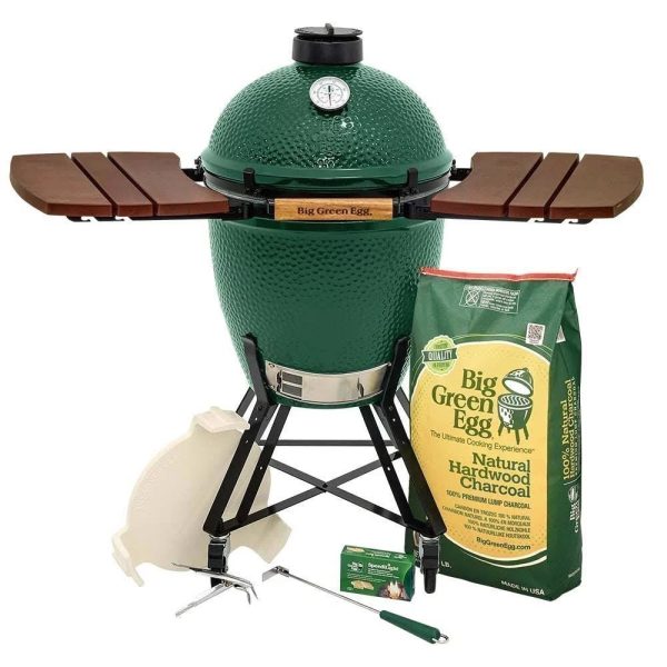 wxa.jpg Large Big Green Egg with Rolling Nest & Composite Egg Mates Package